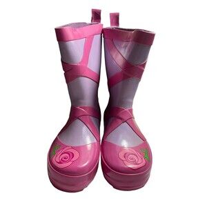 KIDORABLE BALLERINA Ballet Lined Rain Boots Purple Pink Size 9 Big Girl New 2011